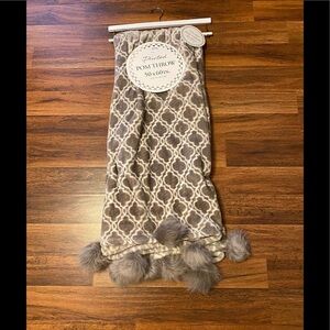 Printed soft beige and light Brown prom throw blanket